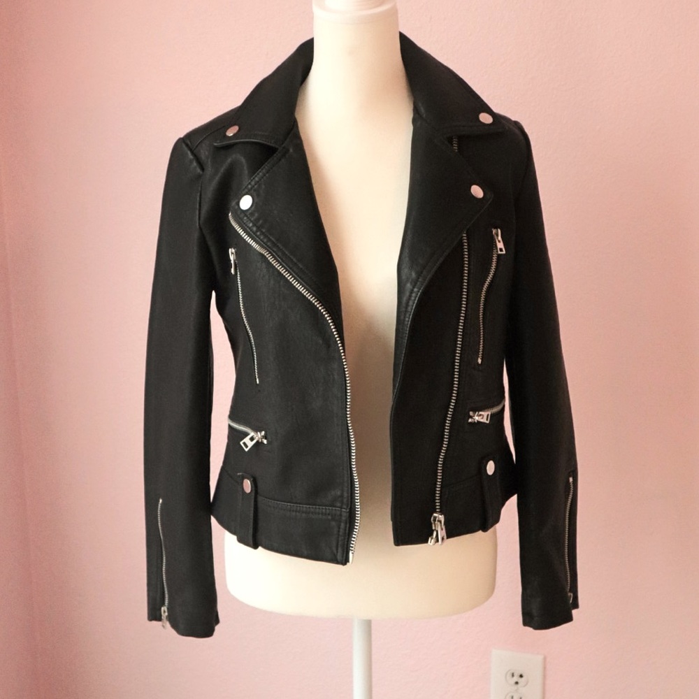 NWT Topshop Petite Biker Leather Jacket